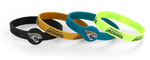 WHOLESALE JACKSONVILLE JAGUARS SILICONE BRACELETS (4-PACK)