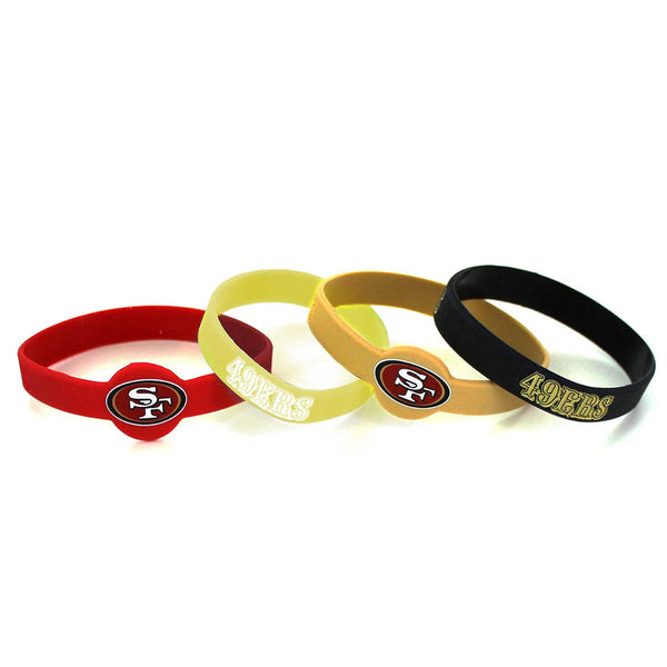 WHOLESALE SAN FRANCISCO 49ERS SILICONE BRACELET (4-PACK)
