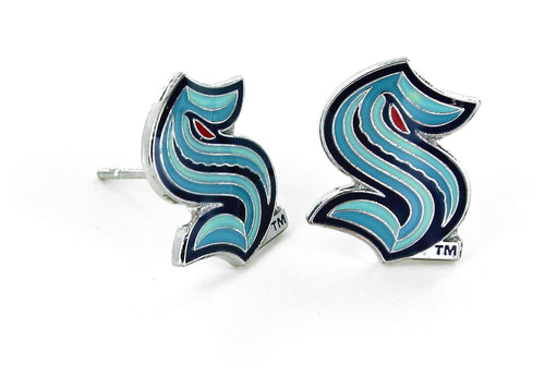 WHOLESALE SEATTLE KRAKEN LOGO POST EARRINGS