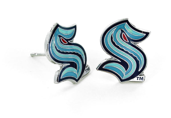 WHOLESALE SEATTLE KRAKEN LOGO POST EARRINGS