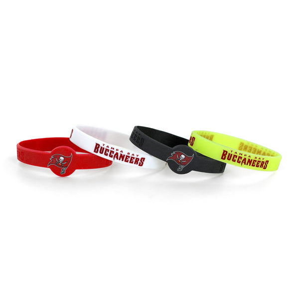 WHOLESALE TAMPA BAY BUCCANEERS SILICONE BRACELETS (4-PACK)