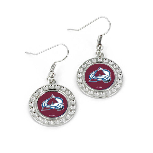 WHOLESALE COLORADO AVALANCHE DIMPLE EARRINGS (FJ-1080)