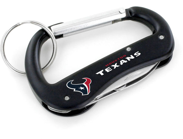 WHOLESALE HOUSTON TEXANS CARABINER MULTI TOOL KEYCHAIN (SP)
