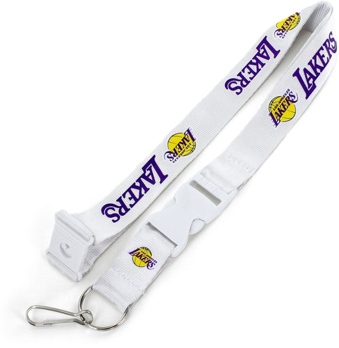 WHOLESALE LOS ANGELES LAKERS (WHITE W/WHT BUCKLE) TEAM LANYARD