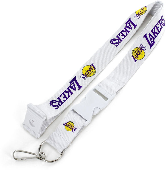 WHOLESALE LOS ANGELES LAKERS (WHITE W/WHT BUCKLE) TEAM LANYARD