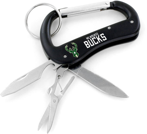 WHOLESALE MILWAUKEE BUCKS CARABINER MULTI TOOL KEYCHAIN (SP)