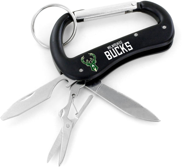 WHOLESALE MILWAUKEE BUCKS CARABINER MULTI TOOL KEYCHAIN (SP)