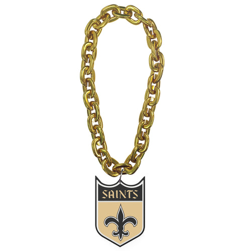 WHOLESALE NEW ORLEANS SAINTS (GOLD) "SHIELD" THROWBACK FAN CHAIN