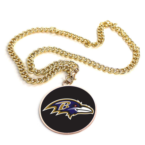 WHOLESALE BALTIMORE RAVENS (GOLD) TEAM EMBLEM NECKLACE