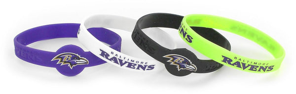 WHOLESALE BALTIMORE RAVENS SILICONE BRACELET (4-PACK)