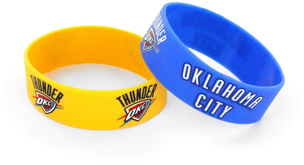 WHOLESALE OKLAHOMA CITY THUNDER WIDE BRACELETS (2-PACK)