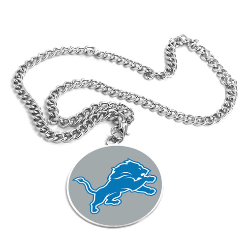 DETROIT LIONS (SILVER) TEAM EMBLEM NECKLACE