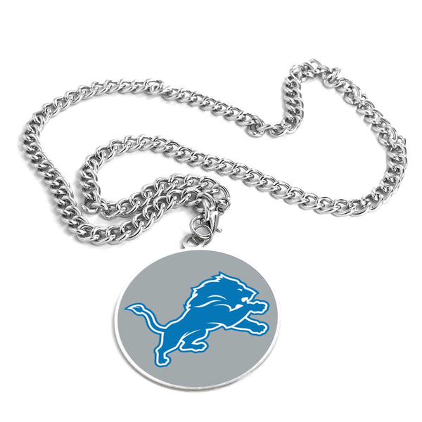 DETROIT LIONS (SILVER) TEAM EMBLEM NECKLACE