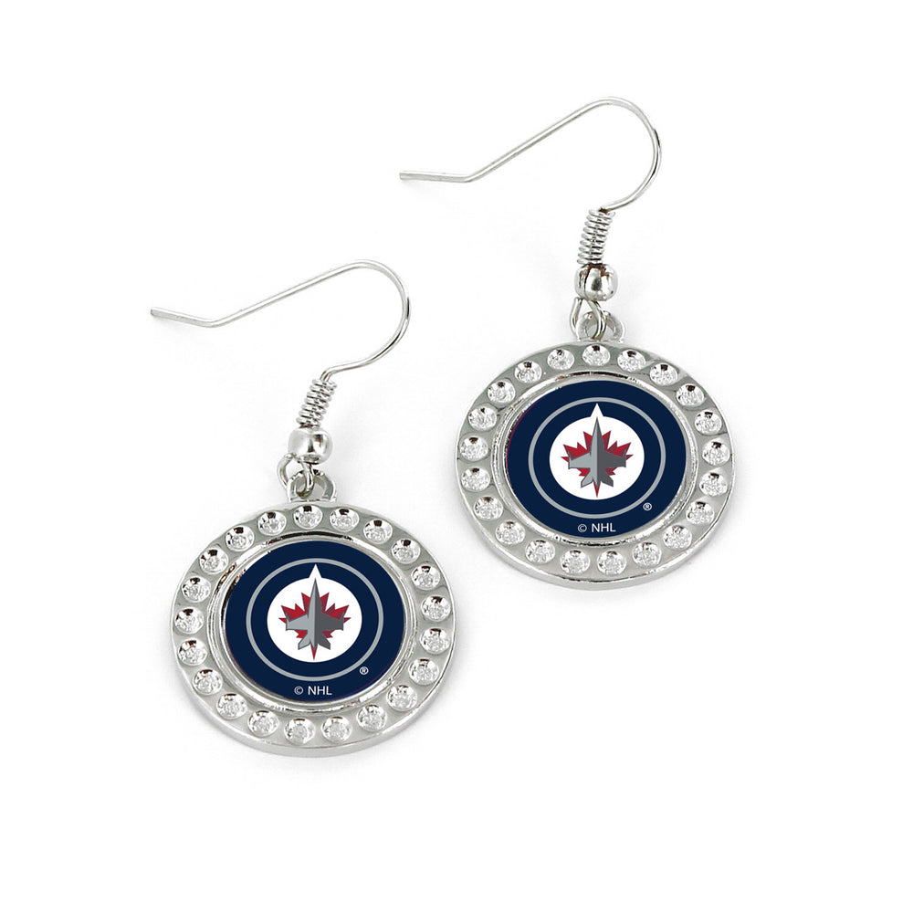 WINNIPEG JETS DIMPLE EARRINGS (FJ-1080)