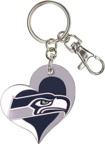 WHOLESALE SEATTLE SEAHAWKS SWIRL HEART KEYCHAIN