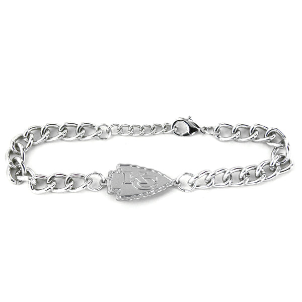WHOLESALE KANSAS CITY CHIEFS CHAIN LINK LOGO BRACELET