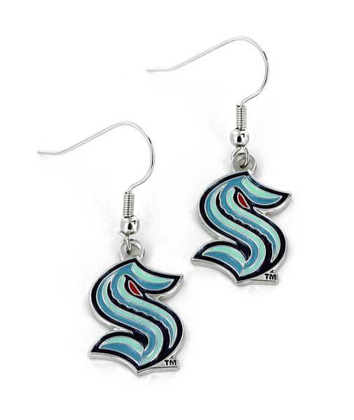 WHOLESALE SEATTLE KRAKEN LOGO DANGLER EARRINGS