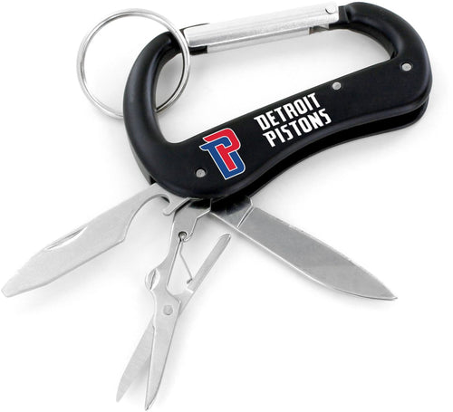 WHOLESALE DETROIT PISTONS CARABINER MULTI TOOL KEYCHAIN (SP)