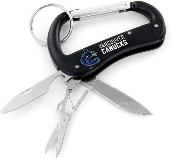 WHOLESALE VANCOUVER CANUCKS CARABINER MULTI TOOL KEYCHAIN (SP)