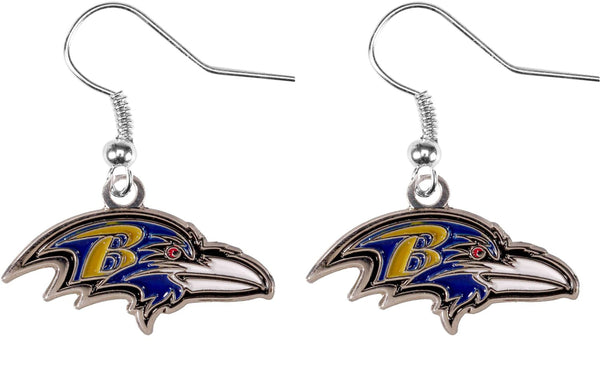 WHOLESALE BALTIMORE RAVENS LOGO DANGLER EARRINGS