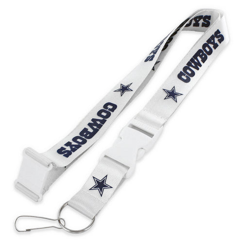WHOLESALE DALLAS COWBOYS (WHITE W/WHT BUCKLE) TEAM LANYARD