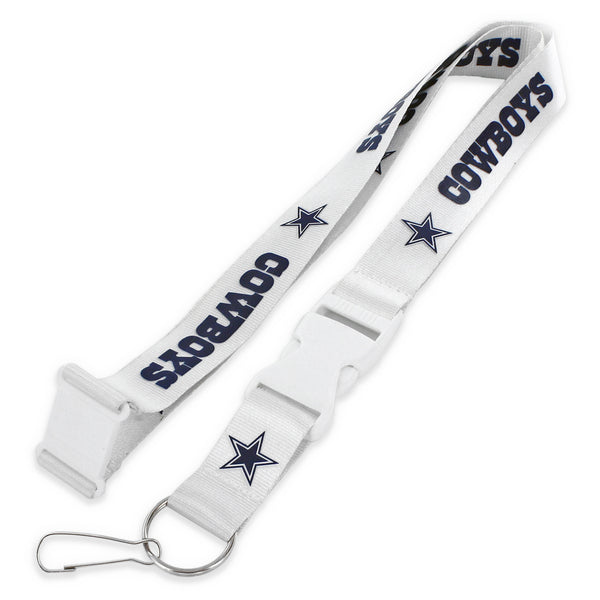 WHOLESALE DALLAS COWBOYS (WHITE W/WHT BUCKLE) TEAM LANYARD