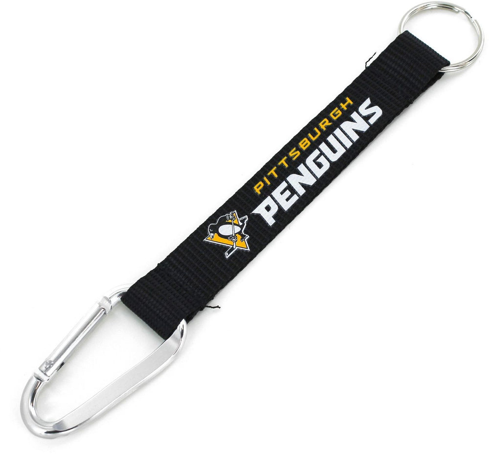 WHOLESALE PITTSBURGH PENGUINS (BLACK) CARABINER LANYARD KEYCHAIN