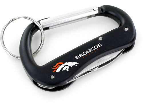 WHOLESALE DENVER BRONCOS CARABINER MULTI TOOL KEYCHAIN (SP)