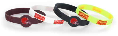 WHOLESALE CLEVELAND BROWNS SILICONE BRACELET (4-PACK)