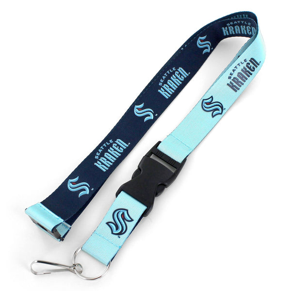 WHOLESALE SEATTLE KRAKEN (NAVY/LIGHT BLUE) REVERSIBLE LANYARD