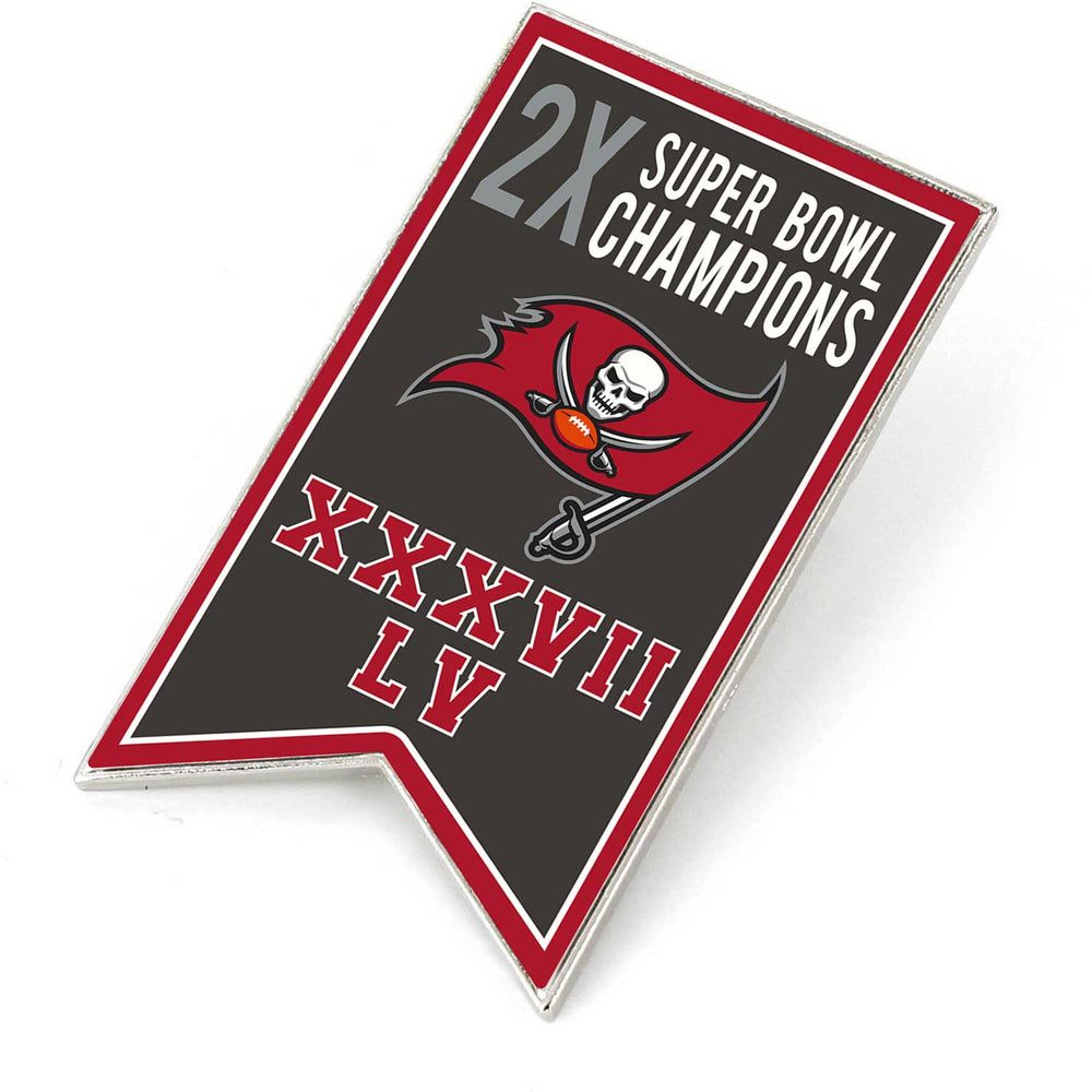 WHOLESALE TAMPA BAY BUCCANEERS (2X) CHAMPIONSHIP BANNER PIN (SP)