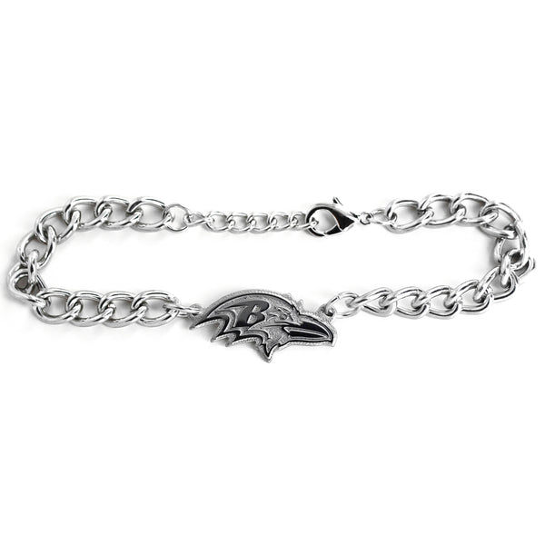 WHOLESALE BALTIMORE RAVENS CHAIN LINK LOGO BRACELET
