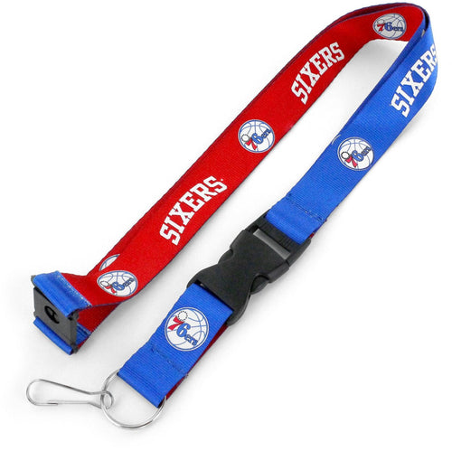 WHOLESALE PHILADELPHIA 76ERS (BLUE/RED) REVERSIBLE LANYARD