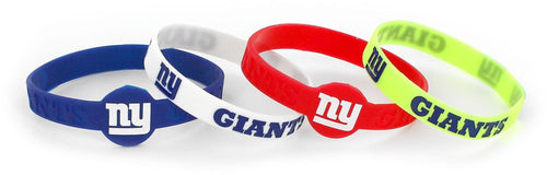 WHOLESALE NEW YORK GIANTS SILICONE BRACELET (4-PACK)