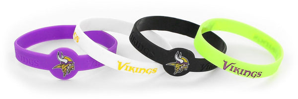 WHOLESALE MINNESOTA VIKINGS SILICONE BRACELET (4-PACK)