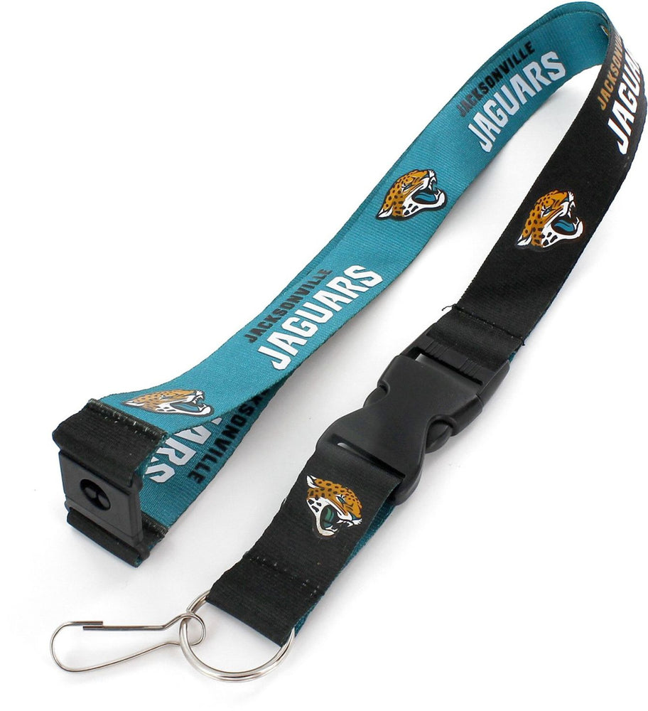 WHOLESALE JACKSONVILLE JAGUARS (BLACK/TEAL) REVERSIBLE LANYARD