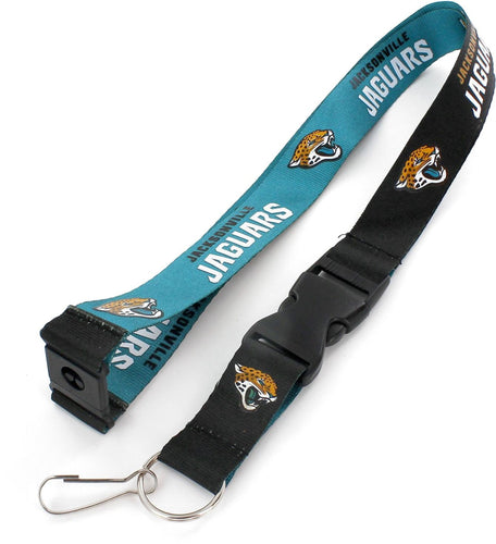 WHOLESALE JACKSONVILLE JAGUARS (BLACK/TEAL) REVERSIBLE LANYARD