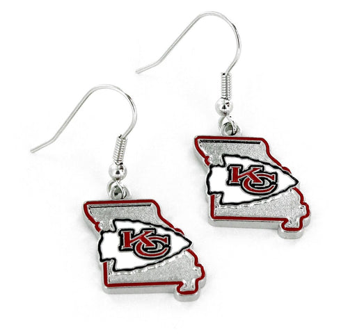 WHOLESALE KANSAS CITY CHIEFS - STATE DESIGN EARRINGS