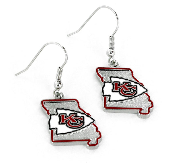 WHOLESALE KANSAS CITY CHIEFS - STATE DESIGN EARRINGS