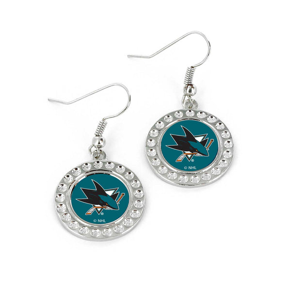 WHOLESALE SAN JOSE SHARKS DIMPLE EARRINGS (FJ-1080)