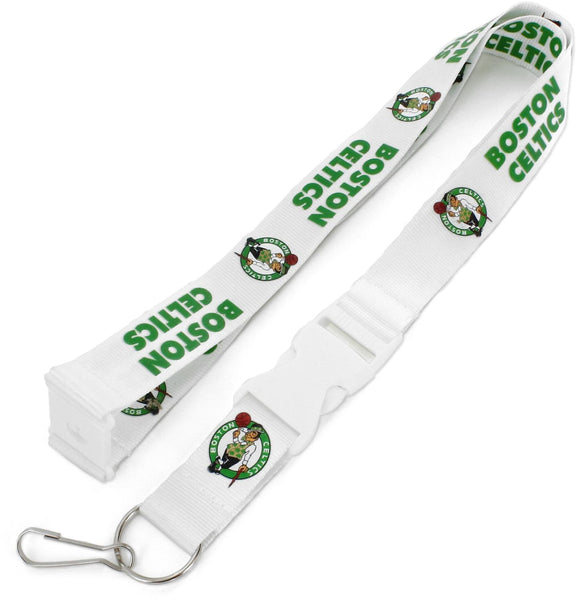 WHOLESALE BOSTON CELTICS (WHITE W/WHT BUCKLE) TEAM LANYARD