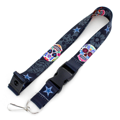 WHOLESALE DALLAS COWBOYS (BLACK) SUGAR SKULL LANYARD