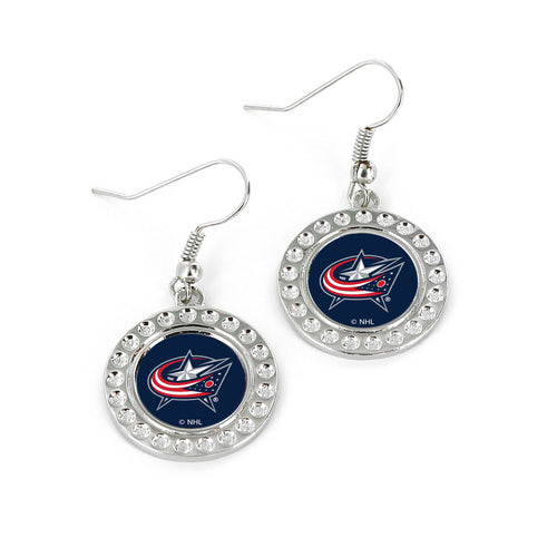 WHOLESALE COLUMBUS BLUE JACKETS DIMPLE EARRINGS (FJ-1080)