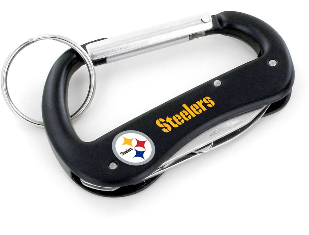 WHOLESALE PITTSBURGH STEELERS CARABINER MULTI TOOL KEYCHAIN (SP)