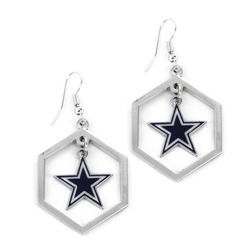 WHOLESALE DALLAS COWBOYS HEXAGON CUTOUT EARRING