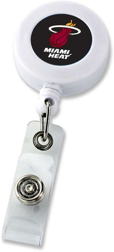 WHOLESALE MIAMI HEAT (WHITE) RETRACTABLE BADGE HOLDER (NE)