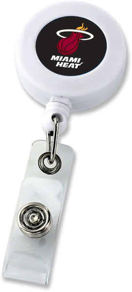 WHOLESALE MIAMI HEAT (WHITE) RETRACTABLE BADGE HOLDER (NE)