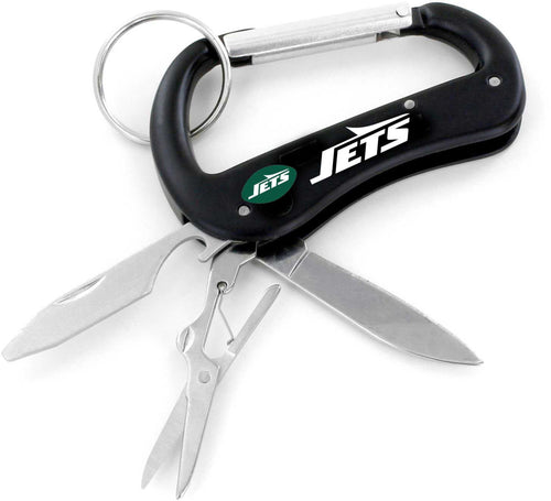 WHOLESALE NEW YORK JETS CARABINER MULTI TOOL KEYCHAIN (SP)