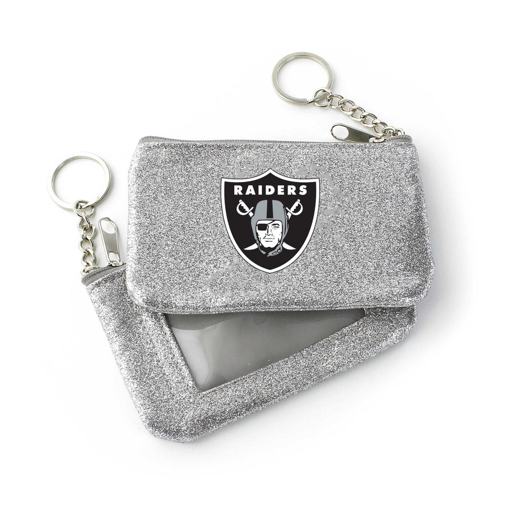 WHOLESALE LAS VEGAS RAIDERS (SILVER) SPARKLE COIN PURSE (OC)