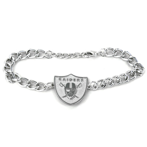 WHOLESALE LAS VEGAS RAIDERS CHAIN LINK LOGO BRACELET